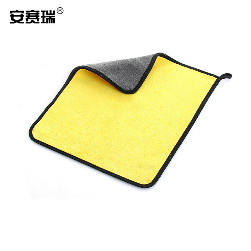 SAFEWARE/安赛瑞 珊瑚绒抹布 7N00006 灰黄色 30×30cm 1条