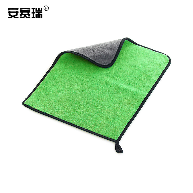 SAFEWARE/安赛瑞 珊瑚绒抹布 7N00007 灰绿色 30×30cm 1条