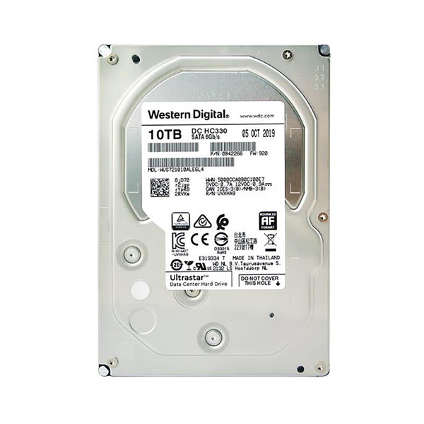 WD/西部数据 企业级硬盘 WUS721010ALE6L4 10TB HC330 SATA 6Gb/s 7200RPM 256MB (螺丝加线) 1个