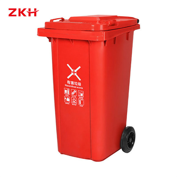 ZKH/震坤行 普通掀盖分类环卫垃圾桶 ZKH-240L-H 3 700×560×1010mm 240L 红色 1个