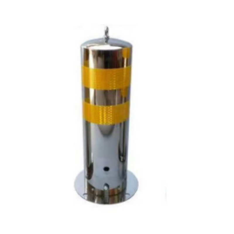FJ/枫憬 中号活动款不锈钢防撞警示柱 BXGJ-2 φ159×550mm 银色+黄色 1个
