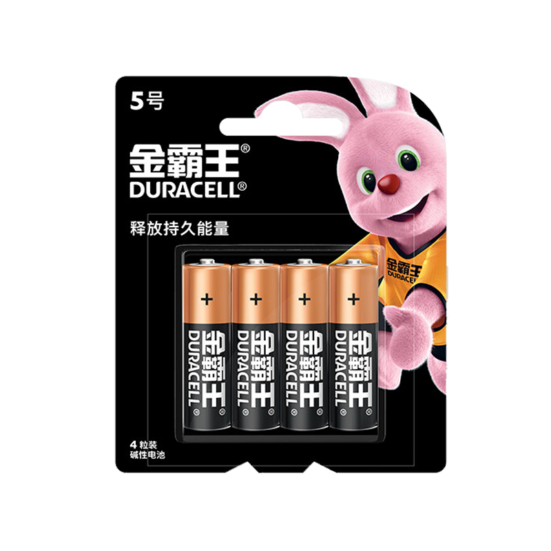 DURACELL/金霸王 碱性电池5号 LR6 4粒 1板