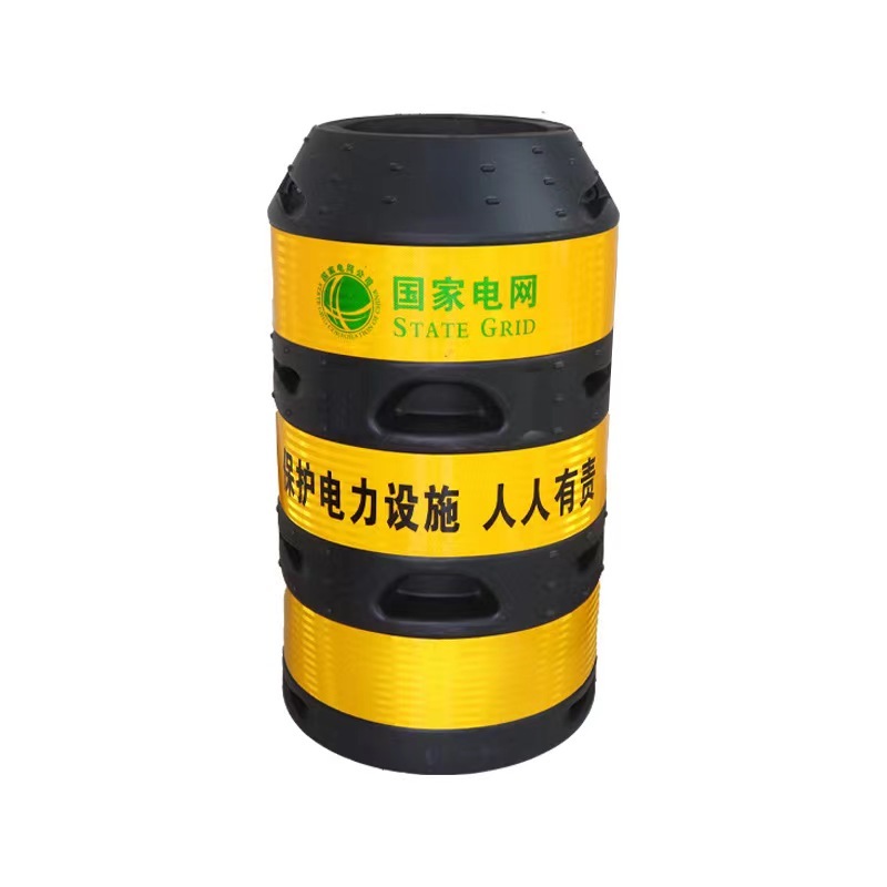FJ/枫憬 电线杆防撞桶 DGFZT-10 聚乙烯 黑黄相间 1000×500×350mm 1个