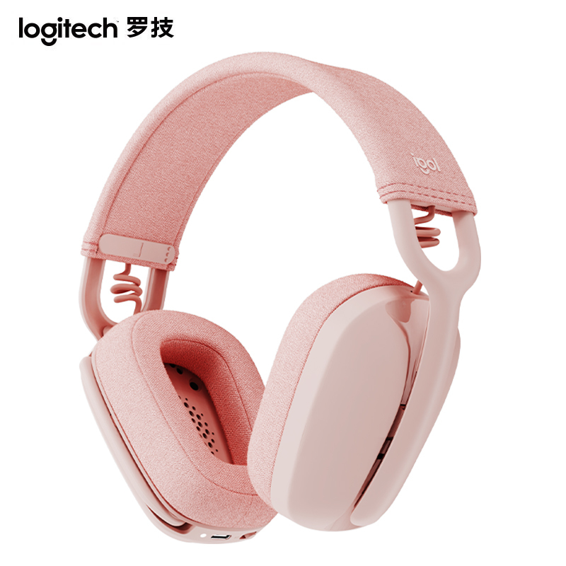 LOGITECH/罗技 无线蓝牙耳机 Zone vibe100 头戴式 降噪麦克风 充电轻便 粉色 1个