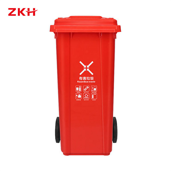ZKH/震坤行 加厚可挂车分类环卫垃圾桶 ZKH-120L-G 2 480×560×950mm 红色 1个