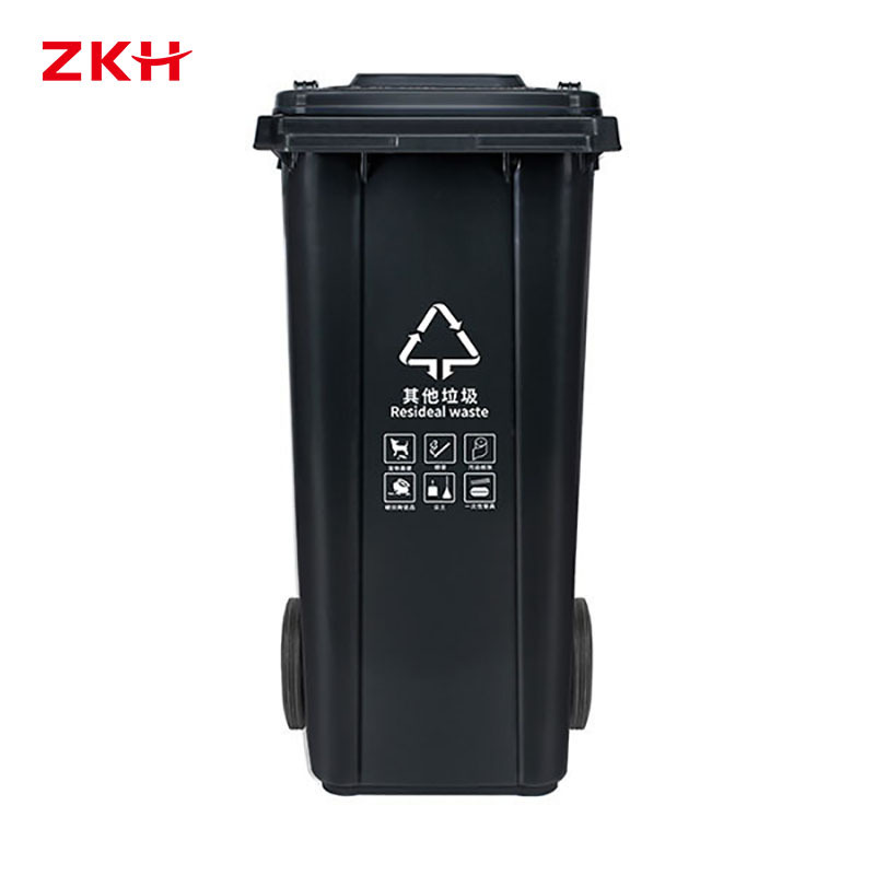 ZKH/震坤行 加厚可挂车分类环卫垃圾桶 ZKH-120L-G 4 480×560×950mm 灰黑色 1个