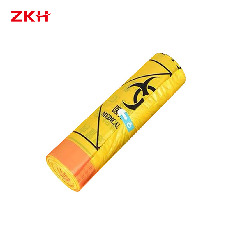 ZKH/震坤行 抽绳式黄色医疗垃圾袋 ZKH-YLCS 110L 100×110cm 双面5丝 1卷