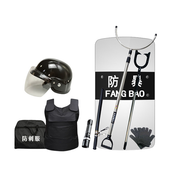 CONGLINHU/丛林狐 保安器材套装 七件套 含3.5mm防暴盾牌×1+硬质防刺服×1+TK-12头盔(防暴)×1+钢叉×1+PC防暴棍×1+抓捕器×1+防割手套×1 1套