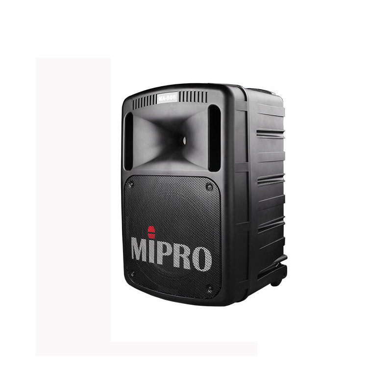 MIPRO/咪宝 无线户外音箱蓝牙便携式会议拉杆音响扩音机 MA-808 配双手持话筒 黑色 1台