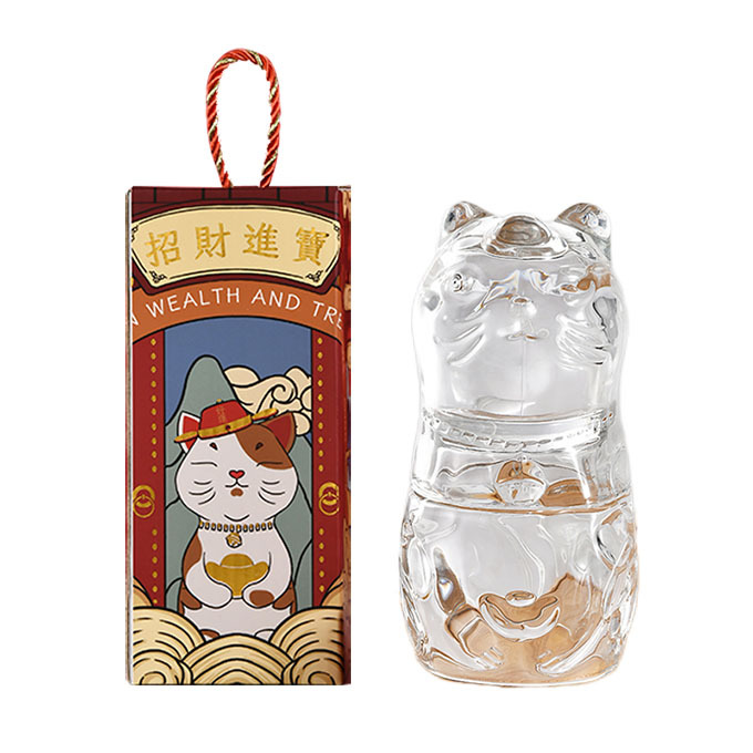 WZ/物作 招财银猫杯两件套 8005 猫头杯+猫身杯 1盒