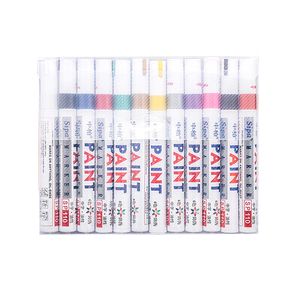 SIPA/中柏 油漆笔 SP110 12色混色 3mm 12支 1盒