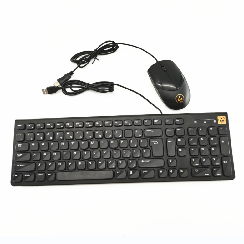 HC/恒创 防静电键盘鼠标有线套装长效ESD HC-K101 USB接口 黑色 415×130×28mm 1套