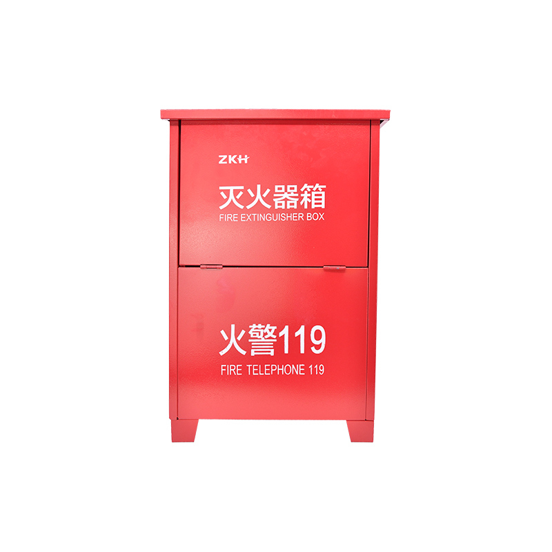 ZKH/震坤行 灭火器箱 FXC08-D2 400×200×600mm 碳钢 可放2具(6kg干粉/2kg二氧化碳)灭火器 红色 1个