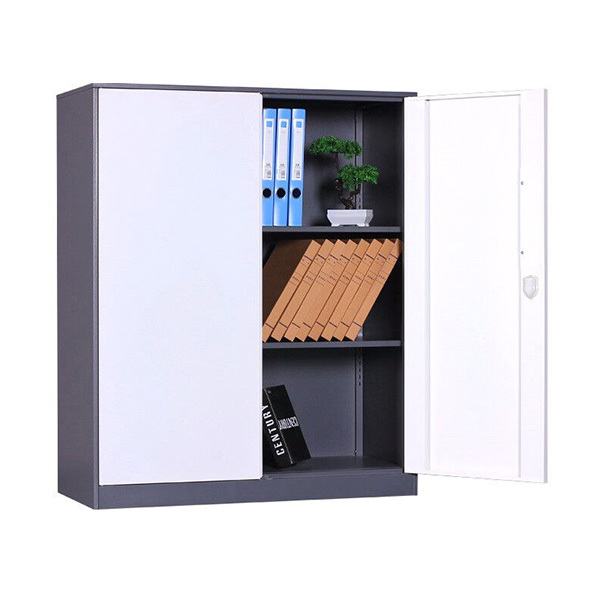 ZKH/震坤行 窄边灰白套色矮对开文件柜 MY-AWJ-01 尺寸900×400×900mm 铁灰色+白色 1台