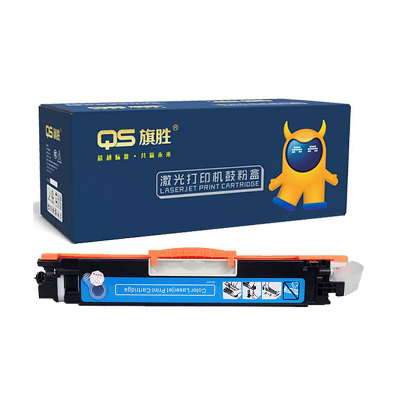 QS/旗胜 CF350A系列硒鼓 ce310a 青色/蓝色/兰色 适用惠普HP CF350A/CE310A/126A/130A/MFPM176n/M176fn/M177fw/M177/M175a/M175nw/M176n/M275nw/M275a/CP1025/CP1025nw/CP1020/LaserJet Pro100/佳能 CANON LBP7010C/7018C/CRG-329 1支