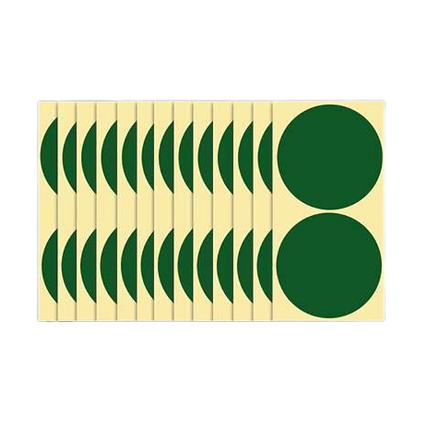 BEFON/得印 圆形不干胶贴纸 100mm 绿色 2枚×15张 1包