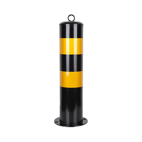 ZKH/震坤行 固定式钢管警示柱 SP55018 φ114×550mm 壁厚1.8mm 黄黑相间 含吊环 重约2.7kg 1个