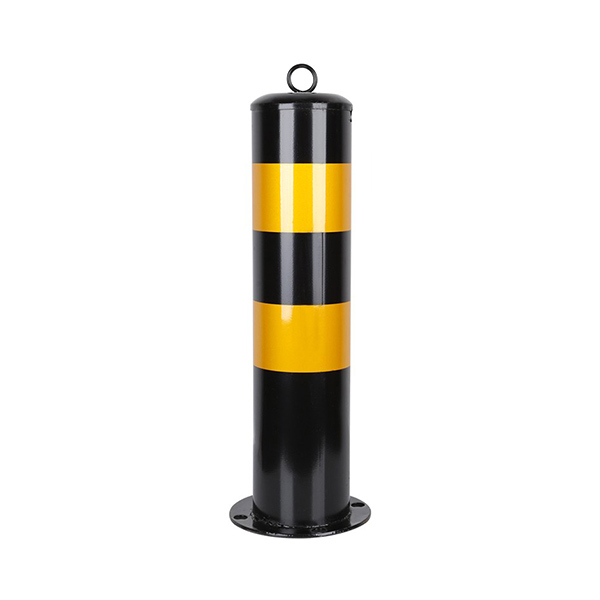 ZKH/震坤行 固定式钢管警示柱 SP50010 带顶环φ114×500mm 壁厚1.0mm 黑色贴黄膜 满焊 1个