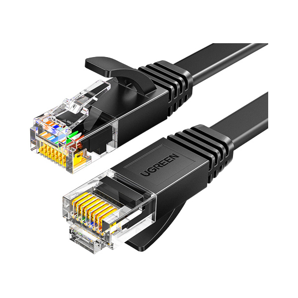 UGREEN/绿联 CAT6类网线 50181 千兆非屏蔽扁平跳线 成品网线 黑色 20m 1条