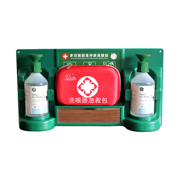 YINGSHOU/鹰兽 多功能紧急冲肤洗眼站 6680 含500mL洗眼液×2+壁挂板×1+急救包×1 1套