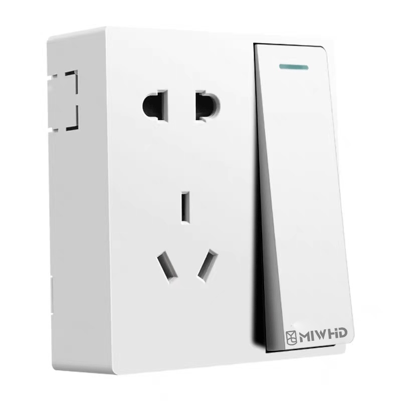 MIWHD 明装86型一开五孔双控10A 明装86型 1个