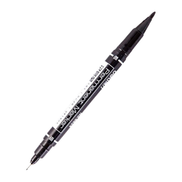 DELI/得力 小双头记号笔 6824 0.5/1.2mm 黑色 1支