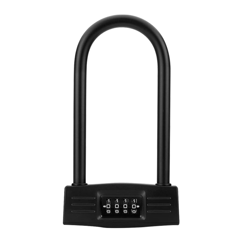 JUXIN/炬芯 U型4位玻璃门密码锁 UD2255 黑色 总长225mm 可锁定范围165mm 1个