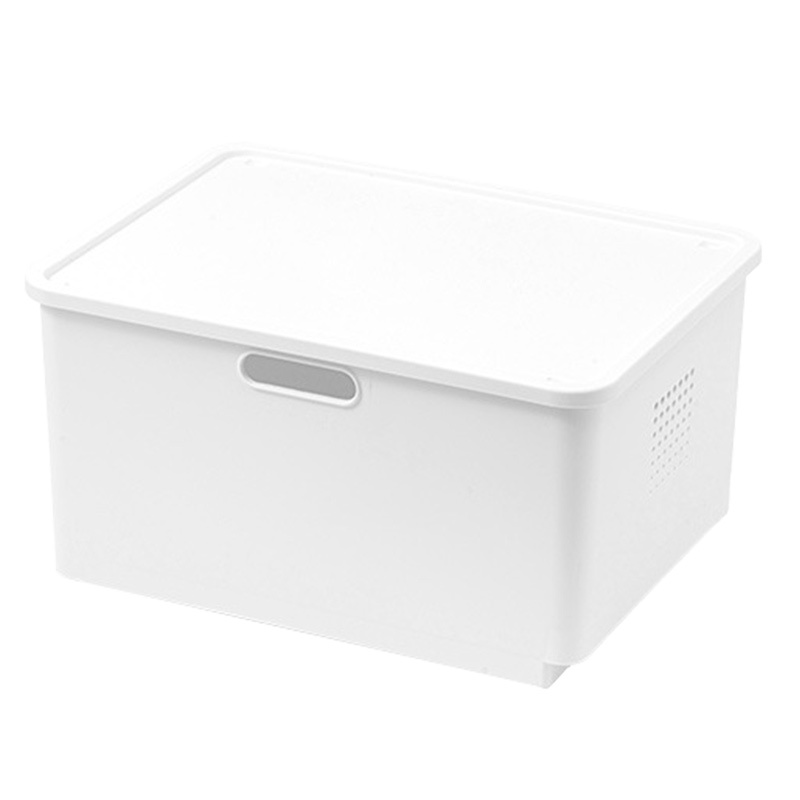 YMD/益美得 日系收纳箱 ZK3033 白色方款 中号 带盖 1个