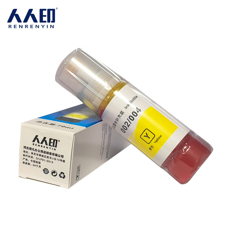 RRY/人人印 墨水 004 70mL 黄色 适用爱普生L3106/L3108/L3115/L3116/L3117/L3118/L3119/L3156/L3158 1支