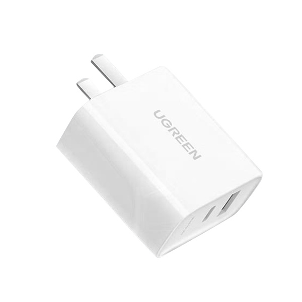 UGREEN/绿联 充电器 90411/PD20W 多口快充头兼容 18W 适用iPhone14ProMax/13/12/华为小米手机平板 USB/Type-C插头 1个