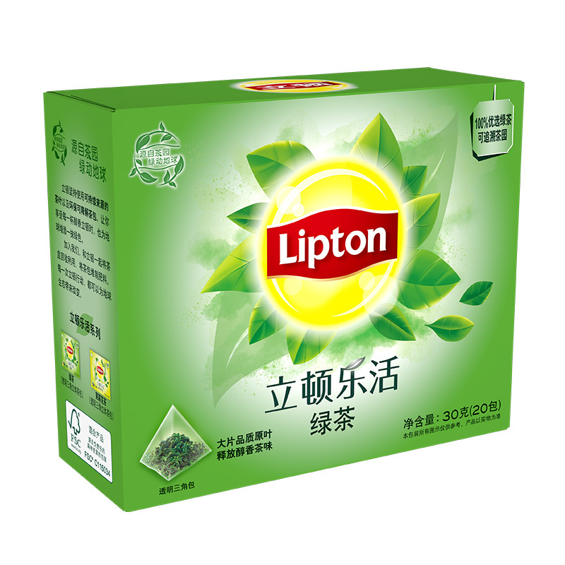 LIPTON/立顿 乐活绿茶三角茶包 S20 1盒