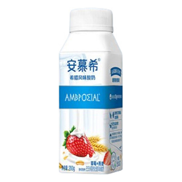 YILI/伊利 利乐冠安慕希常温酸奶草莓燕麦味 6907992514406 200g×10瓶 1提