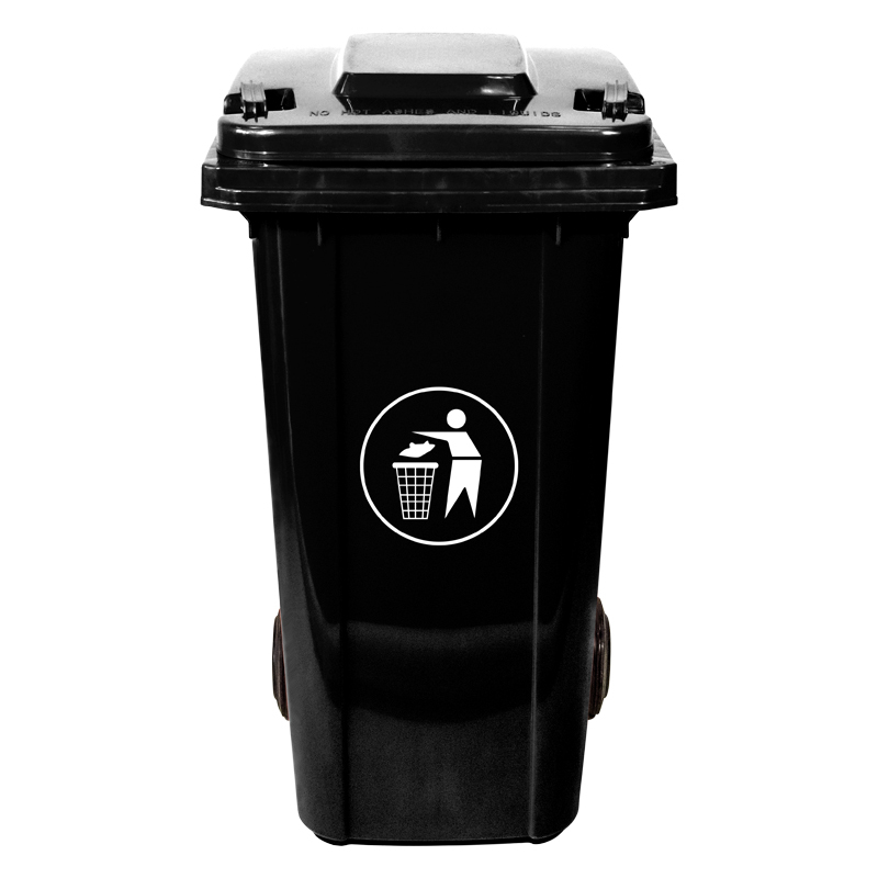 WELLGUARD/威佳 240L加厚可挂车户外垃圾桶 WGGC240H 投放标识 黑色 1个
