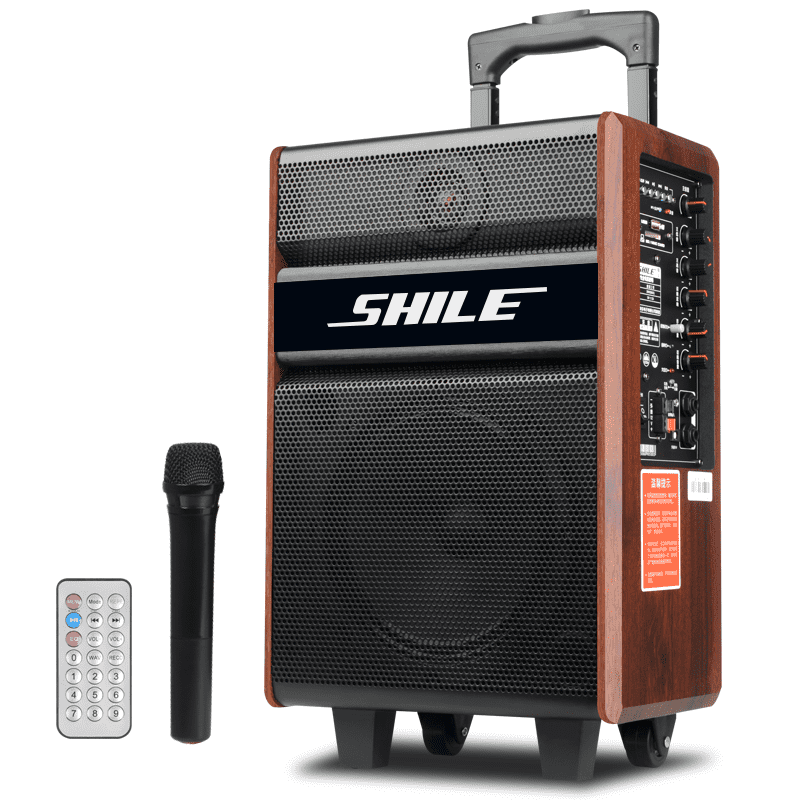 SHILE/狮乐 户外便携音箱 皇冠三号 黑色 拉杆音箱×1 无线麦克风×1 1套