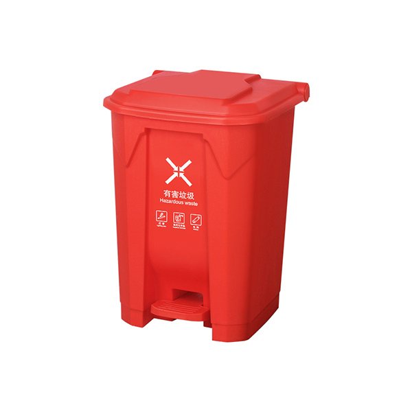 ZKH/震坤行 分类脚踏垃圾桶 ZKH-80L-U2 K系列 470×410×680mm 80L 红色 1个