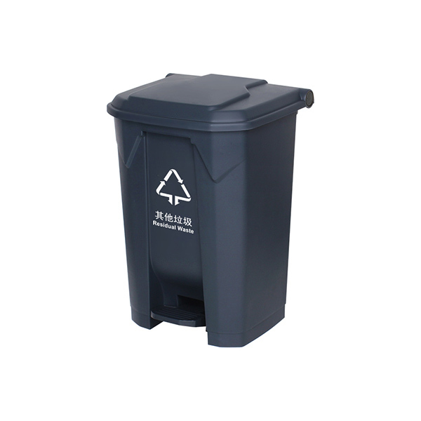 ZKH/震坤行 分类脚踏垃圾桶 ZKH-80L-U4 K系列 470×410×680mm 80L 黑灰色 1个
