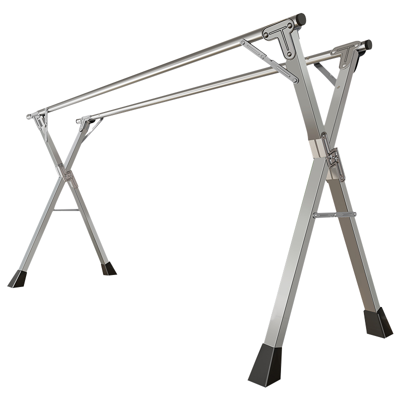 KAIBAIXIANG/凯柏象 可折叠X杆晾衣架 KBX-QJL-010 银色 可伸缩 尺寸2400×750×1300mm 伸缩长度150~2400mm 1个