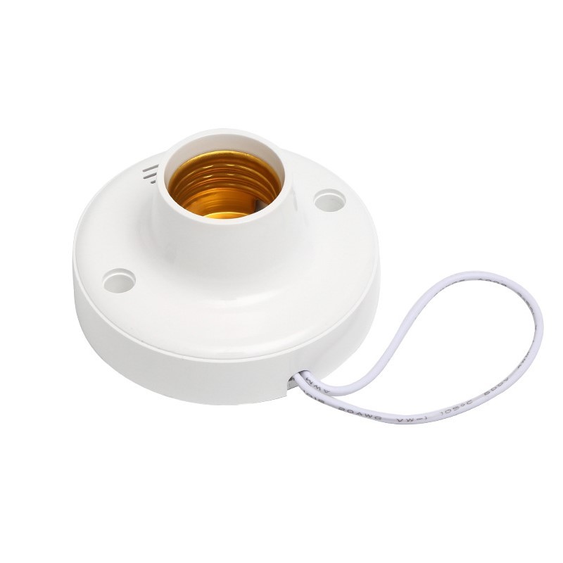 PAMUBEAR/帕姆熊 明装声光控圆形灯座开关 E27 AC220V 白色 1个