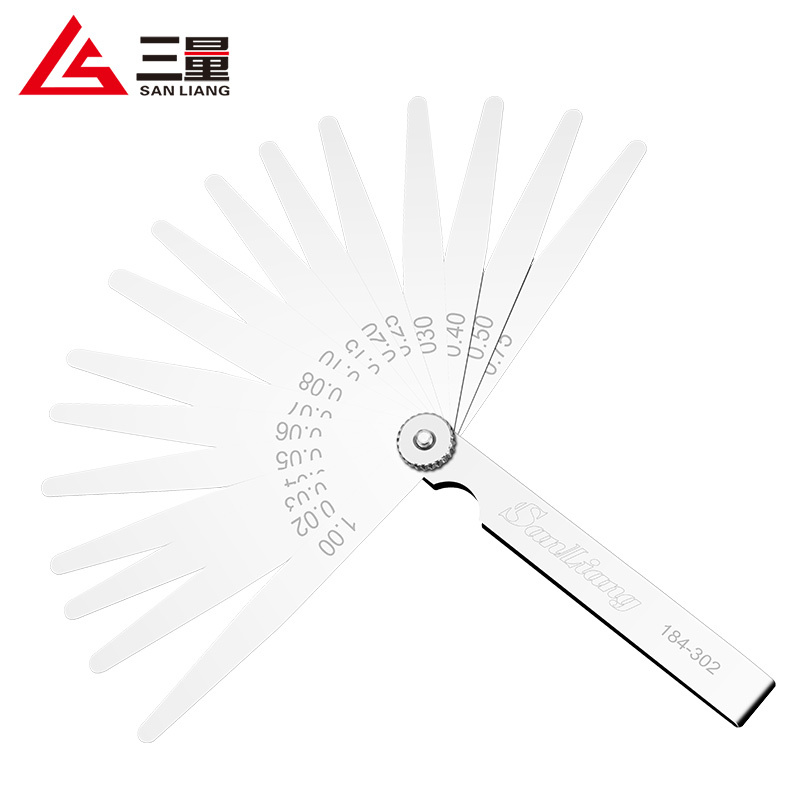 SANLIANG/三量 高精度公制塞尺 184-302 片长100mm 17片(0.02~1.0mm)不含第三方检测报告 1把