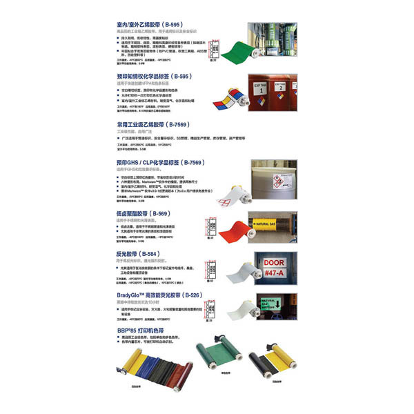 BRADY/贝迪 BBP85单色色带 B85-R-220X60-BK(13510/Y2449952) 黑色 220mm宽 1卷