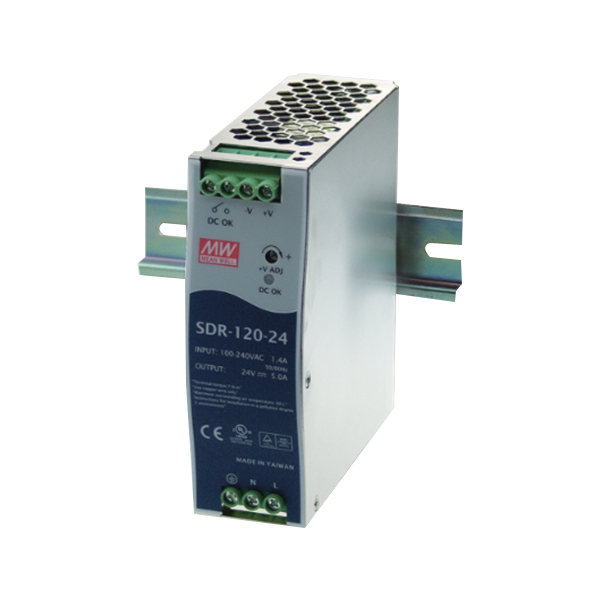 MW/明纬 SDR-120系列120W单组输出工业用DIN导轨型有PFC功能电源 SDR-120-24 1个