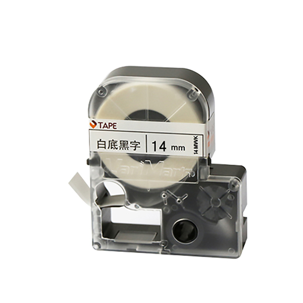 VARIMARK/威码 标准标签带(覆膜聚酯) 14MWK 白底黑字 14mm*8.5m 1卷