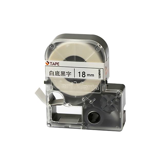 VARIMARK/威码 标准标签带(覆膜聚酯) 18MWK 白底黑字 18mm*8.5m 1卷
