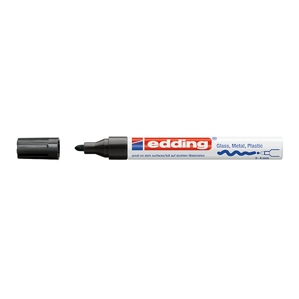EDDING/艾迪 油漆笔 750 001黑 圆嘴2~4mm 耐温400℃ 10支 1支
