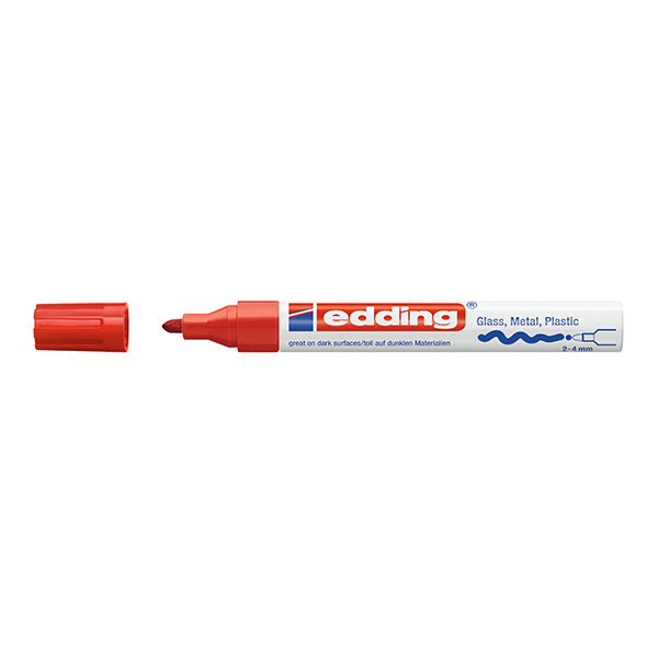 EDDING/艾迪 油漆笔 750 002红 圆嘴2~4mm 耐温400℃ 10支 1支