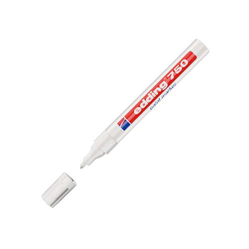 EDDING/艾迪 油漆笔 750 049白色 圆嘴2~4mm 耐温400℃ 10支 1盒