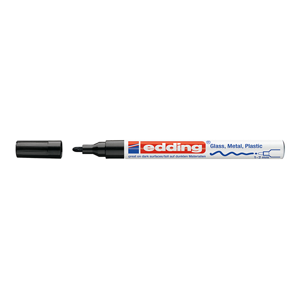 EDDING/艾迪 油漆笔 751 001细嘴 1~2mm 耐温400℃ 黑色 10支 1盒