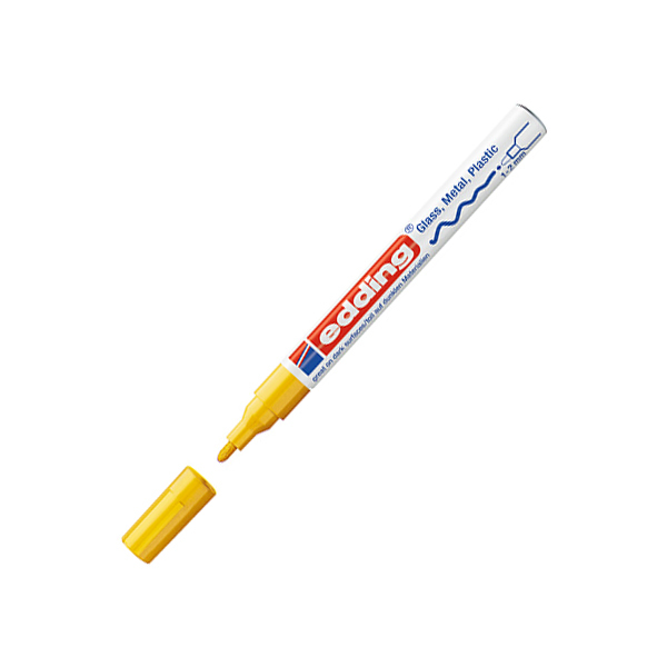 EDDING/艾迪 油漆笔 751 005细嘴1~2mm 耐温400℃ 黄色 1支