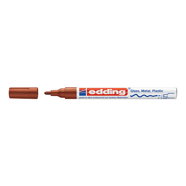 EDDING/艾迪 油漆笔 751 007细嘴1~2mm 耐温400℃ 棕色 1支