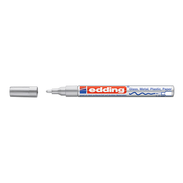 EDDING/艾迪 油漆笔 751 054细嘴1~2mm 耐温400℃ 银色 1支
